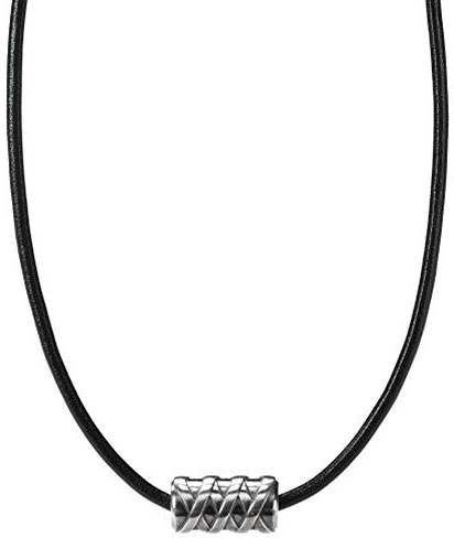 cai Herren Halskette 925/- Sterling Silber 55cm Leder ohne Stein Silbergrau 132250495-55