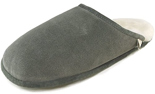 Fellhof Lammfell Hausschuh TRENDY Damen Herren Fell Pantoffeln für Winter & Sommer Hausschuhe aus ECHTEM Lammfell Naturprodukt atmungsaktiv (38/39 Grau)