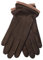 EEM Herren Lederhandschuhe, weiches italienisches Leder, Fleecefutter, Strickbündchen, dunkelbraun/beige S