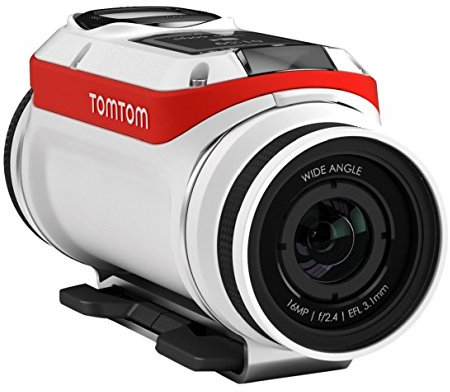 TomTom BV Bandit Adventure Pack Action Camera, Video 4K, 16 MP, 1080p/60 fps, 720p/120 fps, GPS, Sensori Integrati, Wi-Fi, Impermeabile, Bianco/Rosso