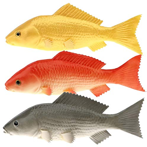 Gresorth 3 Pack Künstlich Rot Schwarz Gold Karpfen Sammlung Fälschung Fisch Zuhause Party Dekoration