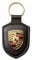 Porsche ORIGINAL Schlüsselanhänger SCHWARZ Leder mit Wappen WAP0500900E