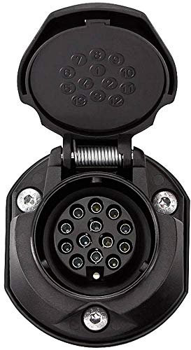 SecoRüt 30135 Anhänger-Steckdose [Steckdose 13polig - Stecker 13polig] ABS Kunststoff