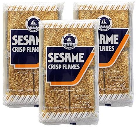[ 3x 136g ] SESAME CRISP FLAKES/Sesamkekse [ 41% Sesam ]