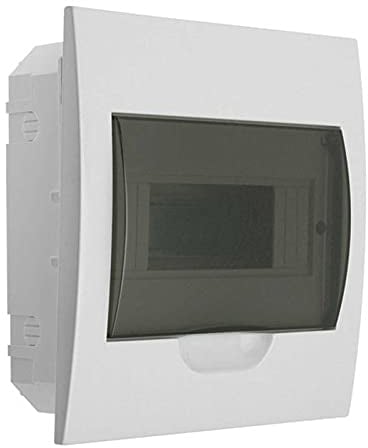Sicherungskasten Kleinverteiler IP40 Unterputz Unterverteilung 1-reihig 8 Module 1x8 einreihig mit DIN-Schiene Unterputz-Verteiler Verteilerkästen Ein