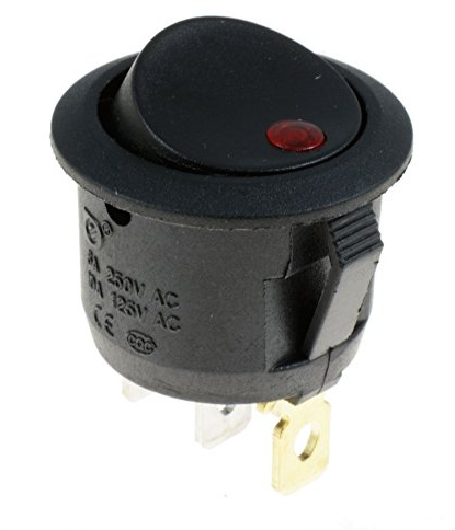 Red illuminated LED Dot On/Off Round Rocker Switch + Waterproof Cover 12V SPST