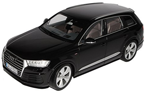 Minichamps A-U-D-I Q7 2. Generation Orca Schwarz Ab 2015 1/18 Modell Auto mit individiuellem Wunschkennzeichen