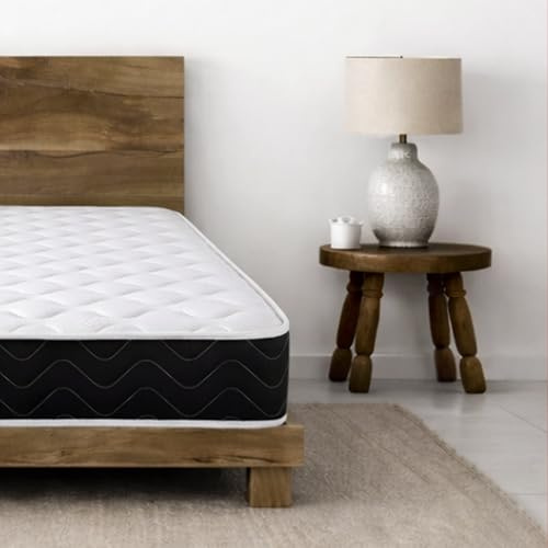 Starlight Beds Midnight Small Single Mattress Hybrid Sprung and Foam Layer | Coil Spring, 75x190x18cm, 7 Inch Deep, Budget Friendly Value Comfort, Soft Support, Rolled & Boxed, UK Manufacturer