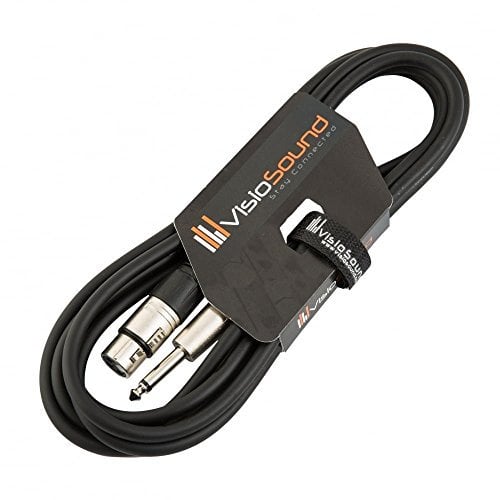 Female XLR to 6.35mm 1/4 Mono Jack Lead/Microphone/Signal Cable / 6 Colours 3m Black