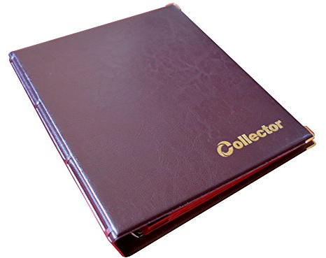 Collector Münz-Sammelalbum für 221 Verschiedene Münzen-Größen, von Großen bis Kleinen Münzen - mit Seiten und Roten Trennblättern + Index - Braun Münzalbum