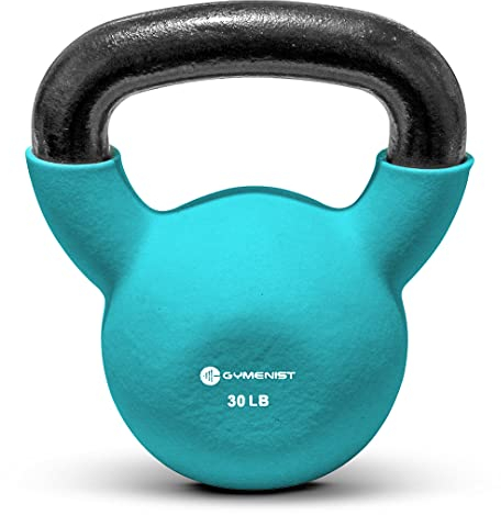 GYMENIST Kettlebell Fitness Eisen Gewichte mit Neopren-Beschichtung um die untere Hälfte der Metall-Kugelhanteln (9 kg)