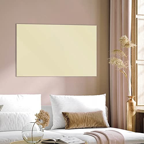 banjado Glas Magnettafel 45x30cm / Magnetwand Glas/Magnetpinnwand als Memoboard Glas/Pinnwand Magnettafel Küche, Büro, Kinderzimmer inkl. 4 Magnete & Montageset - Beige