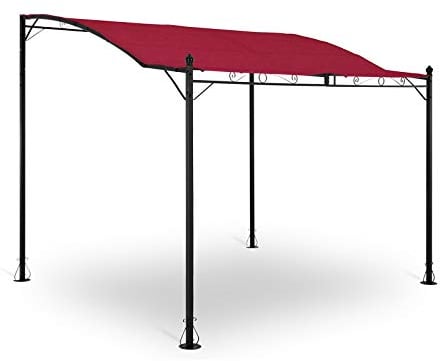Uniprodo Uni-Gazebo- 3X2.5R Pérgola de Metal, Pabellón para Jardín, Carpa de Exterior, Gazebo, Cenador para Patio, Resistente a radiación UV, Impermeable (Acero Revestido, Color Tinto)
