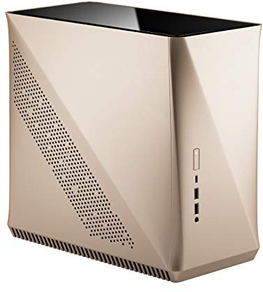 Fractal Design Era ITX Gold – Tempered Glass – Mini-ITX Gehäuse – Small Form Factor – kompatibel mit Wasserkühlungen – USB Typ-C – Aluminium