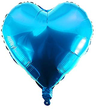 Oblique Unique® Herz Stern Folien Luftballon für Geburtstag Kindergeburtstag Hochzeit Party Feier Weihnachten Deko Folienballon - Wählbar (Herz Blau)