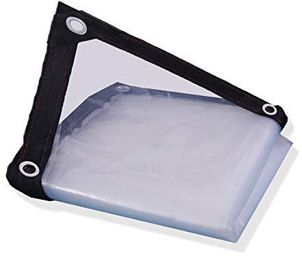 DUCCM 120g/m² Teloni Impermeabili Occhiellati Trasparenti, Teloni Antistrappo Protezione Multiuso Bordato Rinforzato Telone di Copertura Impermeabile per Tende da Balcone Piscina
