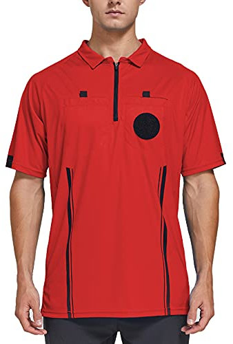 ChinFun Sporting Goods Men's Official Referee Short Sleeve Referee Jersey Pro Ref Uniform for Basketball Football Soccer