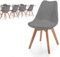MIADOMODO® Esszimmerstühle 2er 4er 6er 8er Set - Skandinavischer Stil, Modern, Gepolstert mit Sitzkissen, aus Kunststoff & Massivholz, Farbwahl - Küchenstuhl, Wohnzimmerstuhl, Stühle (8er, Grau)