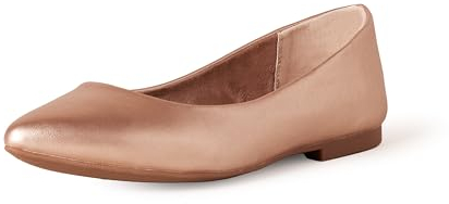 Amazon Essentials Bailarinas con Puntera en Pico Mujer, Oro Rosa Magenta, 35 EU