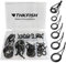 THKFISH Anelli Canna da Pesca Kit di riparazione per canne da pesca Acciaio inossidabile Guida agli anelli in ceramica Nero Telaio-35 pezzi
