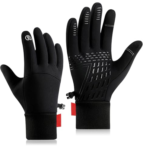 VAKKI Gants de Cyclisme, Gants Hiver Chaud Sports à Écran Tactile,Gants de Course à Pied, Imperméable et Antidérapant Idéal pour Vélo Moto Ski Snowboard Course Randonnée Camping