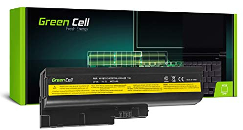 Green Cell Akku für Lenovo IBM ThinkPad T60 1956 2007 2008 2009 2613 2623 2637 6369 6370 6371 6372 6373 6374 6457 6458 6459 6460 6461 6462 6463 Laptop (4400mAh 10.8V Schwarz)