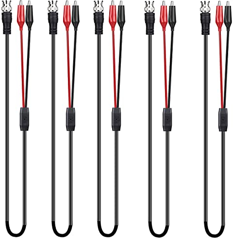 CLDIY BNC Double Alligator Clip Test Cable Probe Lead Oscilloscope Test, Oscilloscope Probes BNC to Alligator Clip 92cm/36.2in (5pcs)