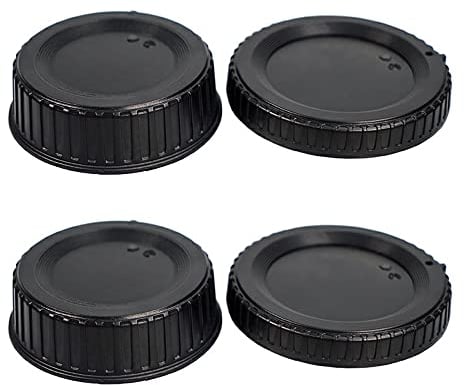 Tapa del cuerpo de la cámara y cubierta de la lente trasera para Nikon D850, D800, D780, D7500, D7000, D5600, D5500, D5200, D3500, D90 kit Nikon F/AF-S/A. Lente F-P. (paquete de 2)