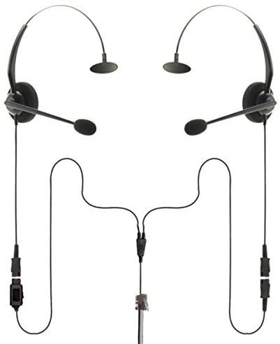 Project Telecom Training, Supervising & Coaching Headset Bundle - Wired RJ11, Monaural, Black