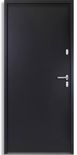 kuporta Haustür Nebeneingangstür Hugo 90x200cm DIN rechts – Kellertür aus Stahl mit Tresorbolzen, Wärmedämmfüllung, verstellbaren Bändern und Aushebelsicherung - Anthrazit | ohne Drücker