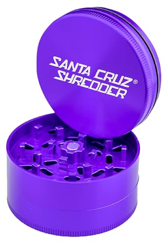 Santa Cruz Shredder Metal Herb Grinder Knurled Top for Stronger Grip 3-Piece Large 2.7 (Purple)