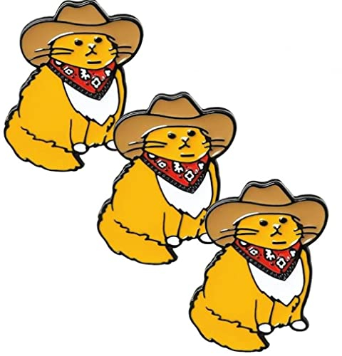 Ayrsjcl 3 stücke Nette Brosche Cowboy Katzen Pin Hut Broschen Hemd Revers Tasche Abzeichen Schmuck Geschenk für Freunde