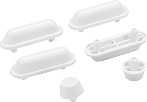 Cornat TEC365075 Jeu de tampons pour abattant WC Cornat Molinos, Modena et divers motifs décoratifs - Plastique - Amortisseurs - Pièces de rechange - Accessoires - Blanc