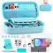 innoAura Accessori NS Switch OLED Pacchetto Switch 18 in 1 con Custodia NS Switch, Custodia per Giochi per Switch, Protezione per Schermo OLED per Switch, Supporto per Switch, Thumb Grips (Blu)