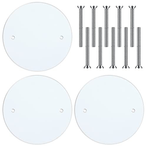Metal Ceiling Blank Up Cover 5 Inch White Round Ceiling Cover Plate with 10 Mounting Screws to Cover Round/Octagon Box Openings in Ceilings or Walls (3 Pack, 3.5 Inch Holes Spaced)