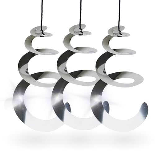 TronicXL 3X Windspirale Vogelabwehr Reflektierend Vogelschreck Spirale Windspiel für draußen hängend Balkon Garten