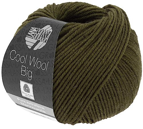 LANA GROSSA Cool Wool Big | Extrafeine Merinowolle waschmaschinenfest und filzfrei | Handstrickgarn aus 100% Schurwolle (Merino) | 50g Wolle zum Stricken & Häkeln | 120m Garn FB 1005