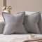 Topfinel Kissenbezug 50x50 Kordsamt grau 2er Set Winter deko Kissenbezüge Kissenhülle Dekorative Sofakissen Couchkissen Dekokissen Zierkissenbezug Deko Kissenhülle für Wohnzimmer
