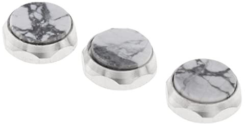 rockible Hochwertige Trompetenventil Fingerknöpfe, 3er Pack, verschiedene Farbauswahl, Weiß Grau