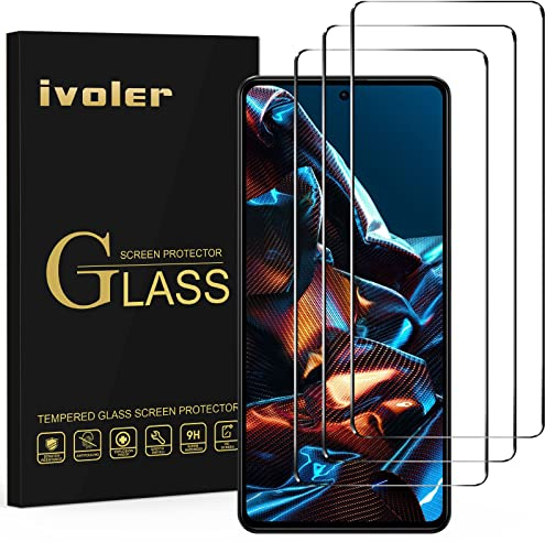 ivoler 3 Piezas Protector de Pantalla para Xiaomi Redmi Note 12 Pro 5G / Redmi Note 12 Pro Plus 5G / Poco X5 Pro/Poco F5, Cristal Vidrio Templado Anti-Arañazos, Antihuellas, HD Transparente