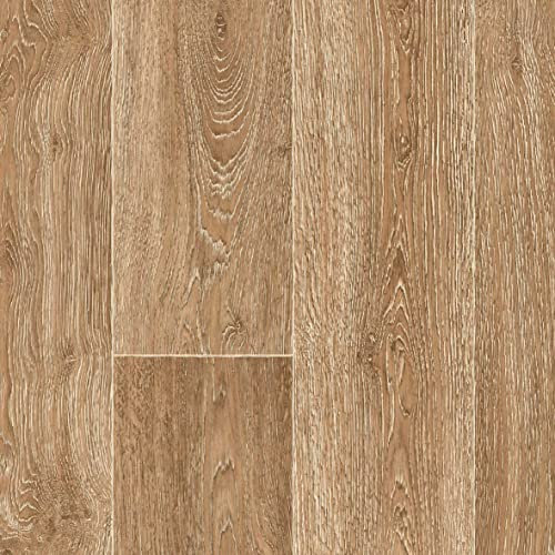 Vinylboden Meterware in Holzoptik | PVC Boden Eiche Natur ideal für Wohnzimmer und Küche | Vinyl Rollenware in 3 Breite (3 m x 4 m)