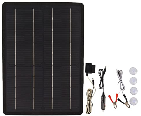 Chargeur de Batterie Solaire 20w Panneau Solaire Extérieure avec Sangles Prise OBD 4 Ventouses pour Téléphone Portable Tablette Voiture