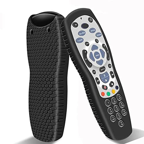 Protective Silicone Case Cover for SKY+ HD Remote Control, Sleeve Skin Holder Battery Back Protector Universal Replacement (Black)