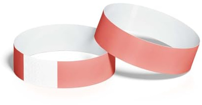 ID&C 100-Pack Peach Tyvek Wristbands – Durable, Waterproof, Tamper-Proof Bands for Crowd Control & Events