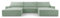 mb-moebel Wohnlandschaft aus Cordstoff Ecksofa U-Form Cord mit Schlaffunktion Eckcouch mit Bettkasten Sofa Couch Polsterecke U-Sofa - 410x85x200cm - Denver U - Poso 47 Mintgrün