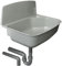 Haas Ausgussbecken Kunststoff grau Breite 52,6cm - Wand Waschbecken mit Spritzschutz und Siphon - Ausgusswaschbecken Wandmontage, Polypropylen grau