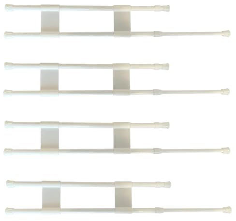 Voittozege 4 juegos de barras de refrigerador de doble RV con tensión de resorte ajustable, accesorios para refrigerador RV