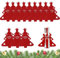 12 Stück Weihnachtsbaum Besteckhalter Weihnachtsbaum Geschirr Taschen Weihnachten Bestecktasche Weihnachten Esstisch Dekoration Gabeln Löffel Besteckbeutel Tischdeko Für Weihnachten Deko (Rot)