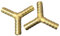 2x Stück T- / Y- Schlauchverbinder Schlauchanschluss Adapter Messing (2x Y-Schlauchverbinder, 10mm)