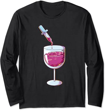 Vino para enfermera con botella de vino Manga Larga